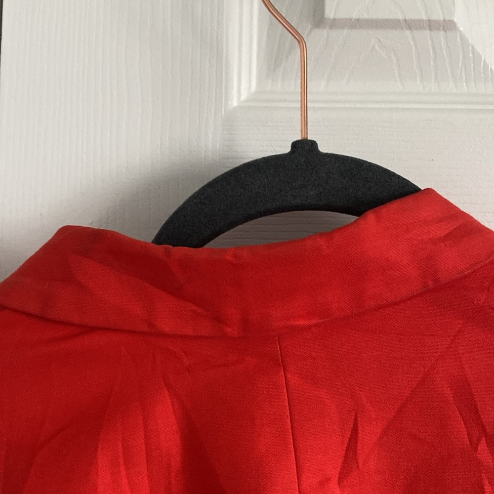 Alice Collection Red Cotton Blend Blazer Fully Lined Single Button Closure Sz M - Picture 11 of 11